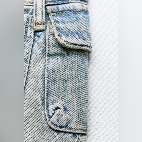 ZARA NWT DENIM CARGO SKIRT TRF - Picture 10 of 11